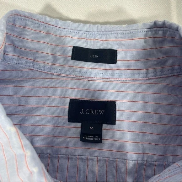 J.Crew Men’s Button Down Shirt Size Medium Slim Pin Stripe Preppy - Picture 5 of 10